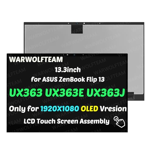 WARWOLFTEAM Compatible with ASUS ZenBook Flip 13 UX363 UX363E UX363EA UX363J UX363JA 13.3inch FHD LCD Display Touch Screen Digitizer Assembly(1920X1080 OLED)