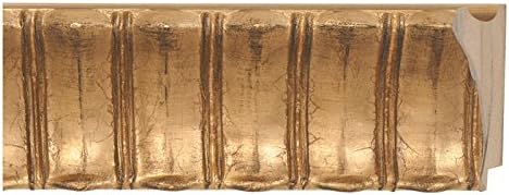 CountryArtHouse Picture Frame Moulding (Wood) 100ft bundle - Ornate Antique Gold Finish - 4.375" width - 3/4" rabbet depth