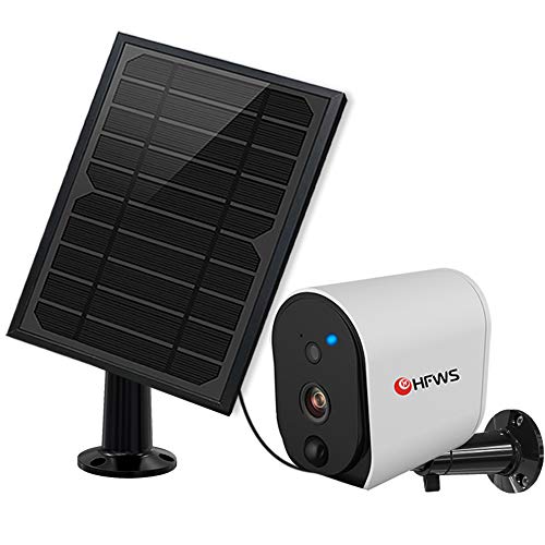 HFWS Solar Powered Security Wireless Camera,Support Alexa and Google Voice,2-Way Audio,Night Vision,High 6400mAh Battery,Support SD Card(Not Include),Cloud,HFWS-S3