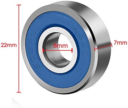 TRIXES 16PCS 608RS Skate and Skateboard Metal Wheel Bearings  Rated ABEC 9 and Great for Speed - For Skateboards, Inline and Roller Skates, Scooter, Longboard Wheels and Fidget Spinner