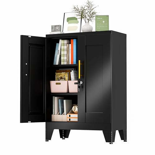 GAIOUS 36" Black Metal Locking Cabinet