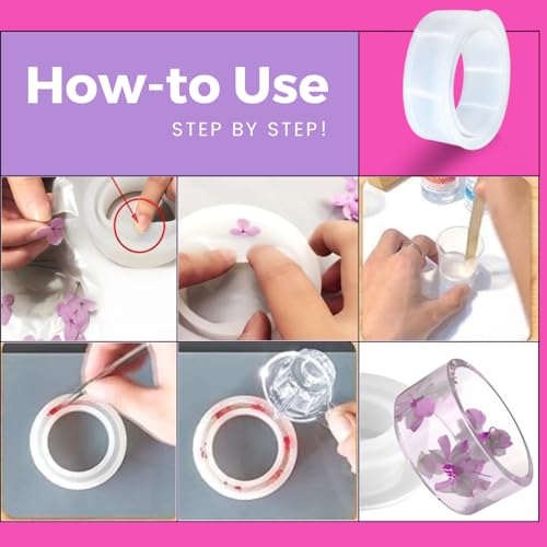 Image of Oytra Resin Bangle Making Kit with Moulds and Tools Crystal Clear High Gloss Liquid Mica Powders Dry Flowers Art Craft for Beginners