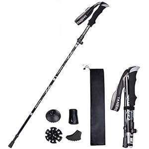 Wanderstock, faltbar, Wanderstock, Kork, atmungsaktiv, Trekking, stoßfest, rutschfest, für Nordic Walking, Bergsteigen, Skifahren, Trekking (1 Stück)