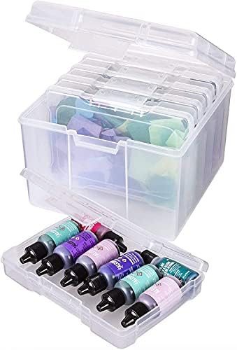 Photo Case 5 x 7 Photo Storage Case Box, 6 Clear Plastic Inner Photo Keeper Case Photo Organiser Craft Doninos Container Box Hold up 600 Photos