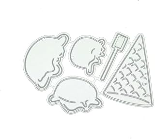 A Set Silver Delicious Ice Cream Cup Metal Cutting Dies for DIY Card Making Embossing Paper Die Cuts Sets,Album Scrapbooking Templates Stencils Storage Pockets,Die-Cutting and Embossing