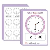 JWQFBC 10 Sheets Telling Time Dry Erase Sheets Educational Toy Reusable Learning Time for Boys Girls