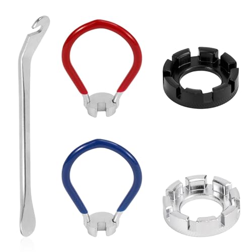 lasuroa 5pcs Universal Bicycle Spoke Wrench Set, Portable Spoke Tool with Tire Lever Bike Rim...