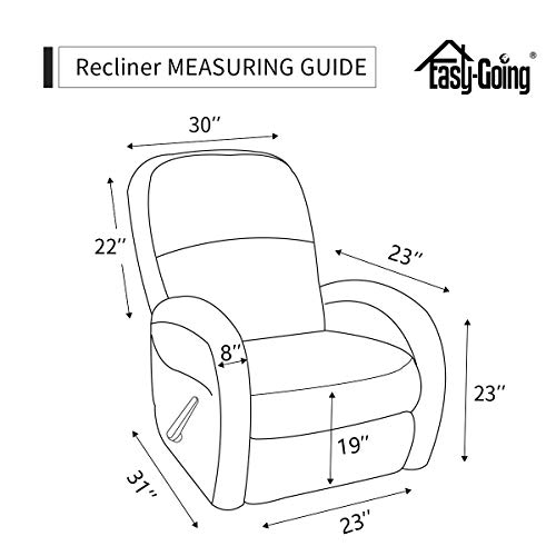 Easy-Going Sofa Slipcover Waterproof Recliner Chair Cover Non-Slip Fabric Couch Cover For Living Room Washable Furniture Protector For Pets Kids Children Dog Cat (Recliner, Gray), 23" #TOP5