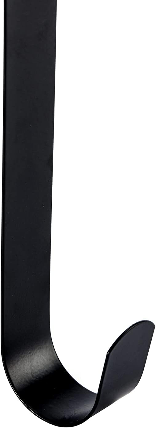 15 Inch Wreath Hanger for Front Door -Thin Metal Hook for Wreath, Door Sign Holiday Decorations Holder (Black, 1) : Home & Kitchen