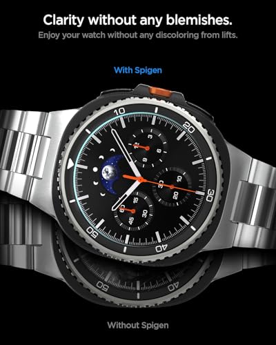 Spigen Glas.tR EZ Fit Verre Trempé pour Samsung Galaxy Watch8 Classic, 46mm, 2 Pièces, Kit d'installation, Résistant aux Rayures, Ultra Claire