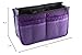 Large Purse Organizer Insert Handbag Pouch Tidy & Neat (Ships From USA) (Purple)