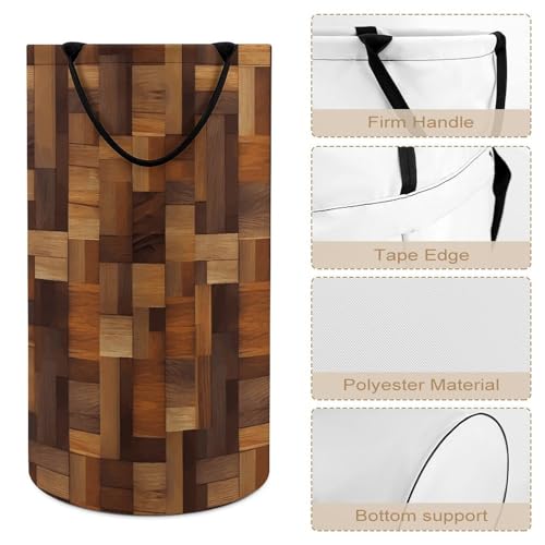 Panier à linge en bois imprimé imperméable et grande capacité - 5