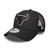 New Era Gorra de béisbol 9Forty Trucker Outline NBA Chicago Bulls Trucker para adulto, color carbón
