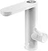Electric Water Heater Hot Faucet 2 in 1 Basin Tap Tankless Geyser 220 Instant for Home(Matte White)