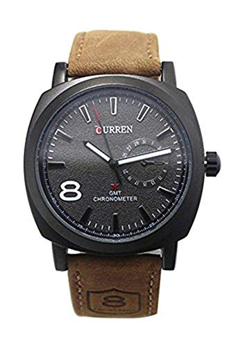 Techvilla Men's Sports Chronometer Leather Strap Military Quartz Watch