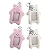 Zhuluck 2Pcs Cute Plush Photocard Holder with Keychain, Cartoon Rabbit Cat Photo Sleeve Cartoon Plush Photo Sleeve Protective Case Photo Albums, Frames Accessories (Pink+White)