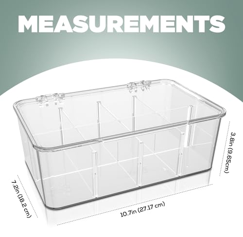 Utopia Home - Tea Bag Organizer With Lids, (2 Pack) Clear Pantry Storage Box - Stackable Partition Organizers or Holder With Lids For Drawers, Countertops, Fridge, Kitchen, Snack & Spice Organization by Utopia Home - Image 2