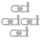 Operitacx 4 Piezas Anillo Giratorio Color Plata de Acero Inoxidable M8 y Resistente al Desgaste para Uso Industrial y Náutico