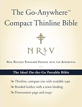 Bonded Leather NRSV Go-Anywhere Compact Thinline Bible with the Apocrypha (Bonded Leather, Navy Book