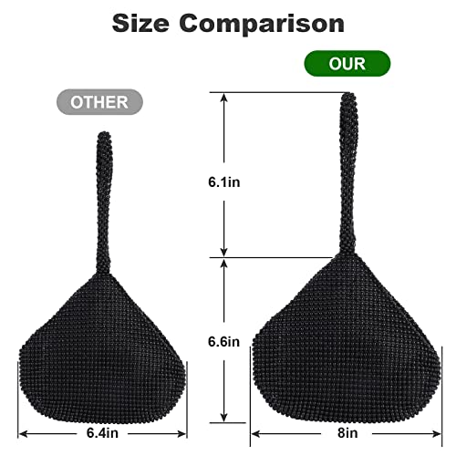 Ele Eleoption Women Black Beaded Clutch Purse Women's Evening Clutch Triangle Lady Girl Evening Bag For Cocktail Wedding Party For 6.0Inch Android Ios Phones #TOP2