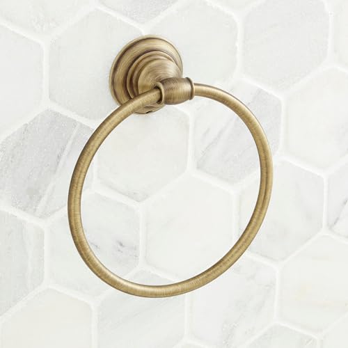 Signature Hardware 948236 Beasley 6-1/2" Wall-Mounted Towel Ring - Aged Brass by Signature Hardware - Image 8