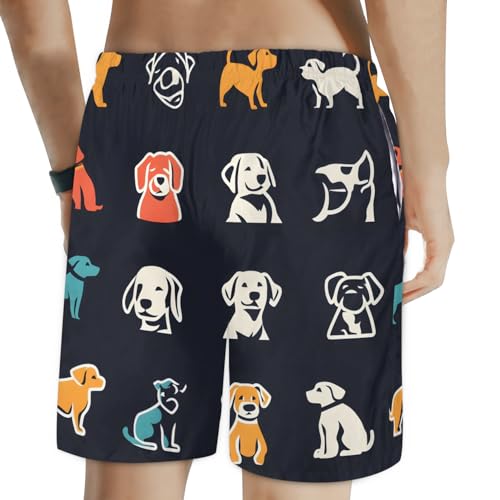 Men's Swim Trunks Size S Quirky Dog with Mesh Lining Soft Breathable Quick Dry Beach Shorts2
