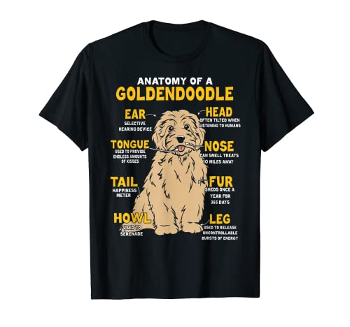 Anatomía divertida de un Goldendoodle para amantes de los perros Camiseta