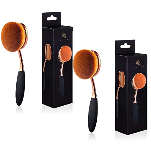 Yoseng Oval Foundation Brush Second Largest Toothbrush Makeup Brushes Fast Flawless Application Liquid Cream Powder Foundation Sunscreen(Medium)