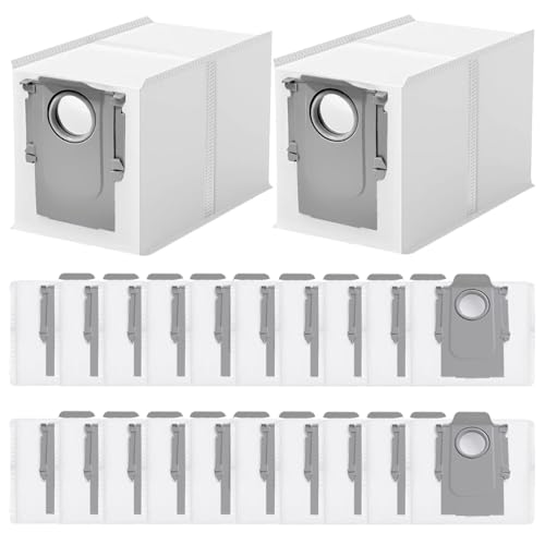 22 Pack Q Revo Dust Bags for Roborock QV 35A/Qrevo S5V/Saros 10/10R/Q Revo/Qrevo S/Qrevo Pro/Qrevo MaxV/Qrevo Master/Qrevo Plus/S8 Max Ultra/S8 MaxV Ultra/Qrevo Slim Vacuum, 3 L Large Capacity Bags