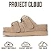 Project Cloud 100% Genuine Leather Sandals For Women - Platform Sandals Memory Foam Insole Non Slip Womens Sandals with adjustable straps - Wedge Sandals for Women 2026 (Silverstar, WHEASUEDE, 10)