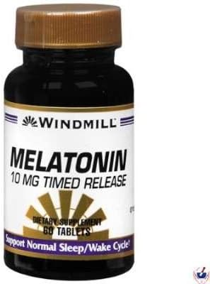 Windmill Melatonin Time Release 10 Mg 60 Tablets Pack of 2