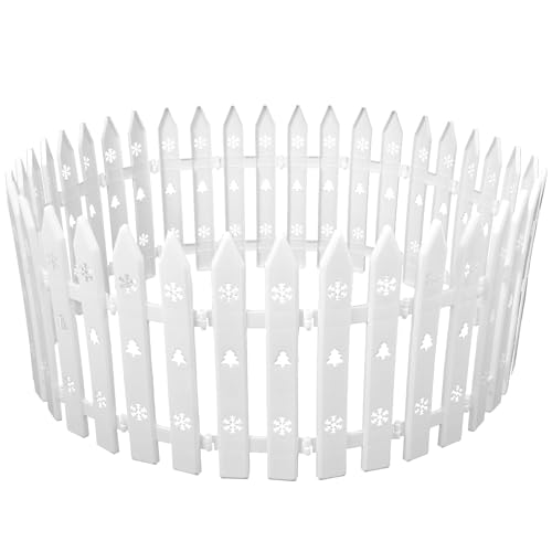BOFUNX 24pcs Recinzione per Albero di Natale Mini in Plastica - Decorazioni per Giardino e Casa
