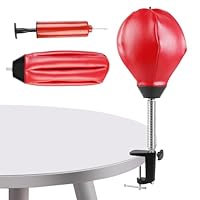 HOMURY Desktop Boxsack mit Tischklemme: Antistress Mini Tischiboxsack mit Luftpumpe, Tisch Boxsack, Punchingball Tisch, Boxsack Hängend Oder Boxsack Stehend, 37 x 16 cm, Rot