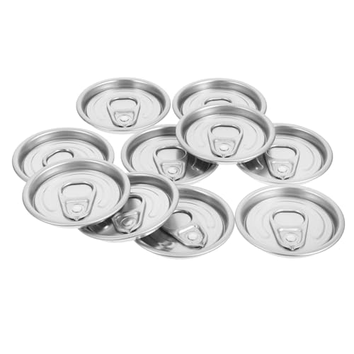 DINHEAROM 10 Piezas Tapas de Lata de Aluminio para Bebidas Sellado Eficaz y Diseño de Apertura Completa Rápido y Tapas para Latas de Refresco y Cerveza Plata