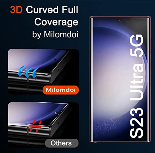 Milomdoi [2+3Pack] 9H For Samsung Galaxy S23 Ultra Screen Protector Tempered Glass Accessories, 2 Pack Full Coverage Screen Protector For Samsung S23 Ultra 5G 3 Pack Camera Lens Protector Case Fit #TOP3