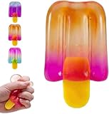 Ice Cream Squeeze Squishy, Popsicle Squishy, Summer Sensory Stress Relief，2026 New Relief Fidget Sensory Toy for Anxiety Stress Everyone, Party Favors (Yellow)