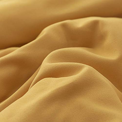 Image of KAREVER Mustard Yellow Comforter Sets Full Bedding Set 3 Pieces Women Men Ginger Yellow Comforter Sets Lightweight Durable Blanket Full Quilts Breathable Bed Comforter Set