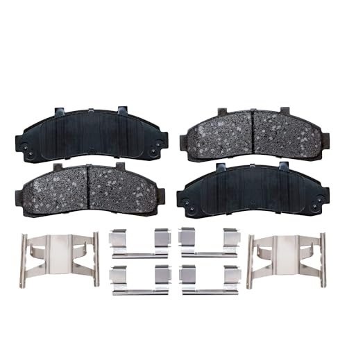 Image of Detroit Axle - Front Brake Kit for Ford Explorer Ranger B2300 B2500 B3000 | B4000 Mercury Mountaineer, Drilled and Slotted Disc Brake Rotors Ceramic Brake Pads Replacement 11.28 inch inch Rotor
