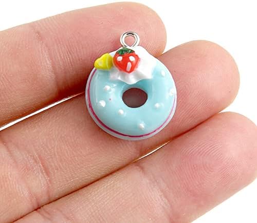 Acxico 20Pcs Multi-color Resin Doughnut/Cake Charms Pendants Fit DIY Necklace Jewelry - Image 6