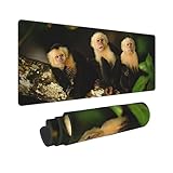 マウスパッド 大型 ゲーミング オマキザル 猿 写真 森 キーボードパッド 80*30cm 耐水性 ゴム お洒落 可愛い ゲーマー向け オフィス自宅兼用 面白い 使いやすい Rxkubiwe