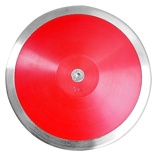 SPORTAXIS 1 kg Training Discus -Slow Spin, Red Discus for Beginners - Throwing Discus for High School & College Throwers - Optimal Rim Weight - Outdoor Practice & Competition