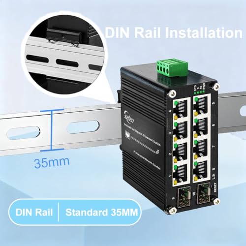 Image of Managed Industrial 8Port Gigabit Switch with 2SFP 12-48VDC