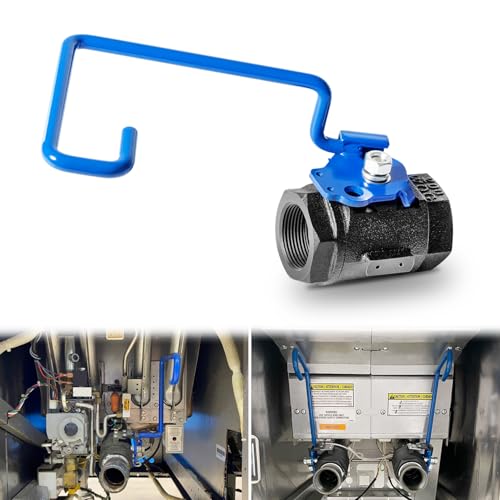 60131007 Ball Valve 1-1/4" Right-Hand Valve with 9" Hook Lever Rod, Replacement for Pitco & Magikitchen Fryers, Fit for SG14, SG18, SSH55, SSH75, SGM1824, SGM24, SGM34 Models (Blue) by usvehj - Used condition - US$47.91