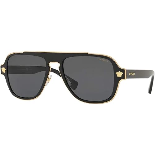 Versace VE2199 MEDUSA CHARM Square Sunglasses For Men + BUNDLE with Designer iWear Eyewear Care Kit
