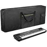 REMAGIC Piano Keyboard Bag, 61 Keys Portable Padded Keyboard Case, Electric Piano Gig Bag, Waterproof Padded Case with Handle for Music Sheet Stand, Sustain Pedals, Cables