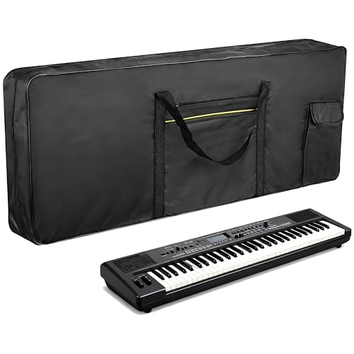 REMAGIC Piano Keyboard Bag, 61 Keys Portable Padded Keyboard Case, Electric Piano Gig Bag, Waterproof Padded Case with Handle for Music Sheet Stand, Sustain Pedals, Cables