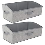AiQInu Storage Boxes with Handles, 28 L, Foldable Storage Basket, Fabric, 50 x 28.5 x 20 cm, Large Baskets Storage, Organiser Boxes for Clothes, Toys, Tools, Wardrobe, Pack of 2