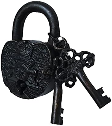 Brass Padlock - Lock with Keys - Working Functional - Brass Made Captain Black Antique Padlock.