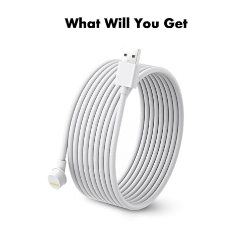 17 ft/5,2 m, 26,2 ft/8 m, 34 ft/10,4 m Lange Google Kamera Stromkabel kompatibel mit Google Nest Cam Kamera (Akku),magnetisches Ladekabel für Google Nest Cam Akku für den Innen-und Außenbereich