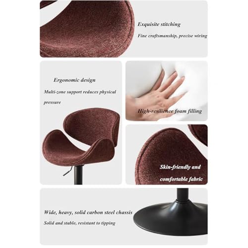 Tabouret de bar pivotant réglable hauteur comptoir cuir moderne avec dossier - 4
